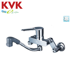 キッチン用蛇口[壁][シングルシャワー付混合栓][スパウト200mm][寒冷地]