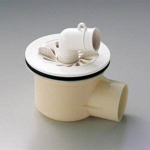 洗濯機パン用横引きトラップ[ジャバラ排水ホースなし][ABS製][洗濯部材]