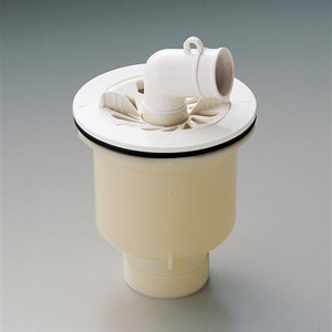 洗濯機パン用縦引きトラップ[ジャバラ排水ホースなし][ABS製][洗濯部材]