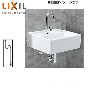 コンパクトシンクセット[流しセット][壁掛式][立水栓][単水栓][LF-14SP-13-PK][壁給水][床排水]▲