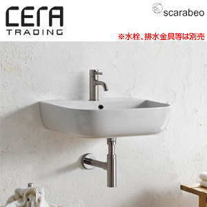 洗面器単品[スカラべオ社][グラム][ベッセル式][壁掛式][角形][550×420][水栓取付穴径:φ35][中央1ヶ所][ホワイト]