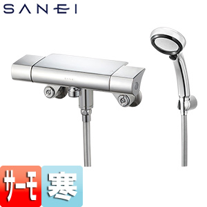 浴室用蛇口 スット[壁][サーモスタット付シャワー混合水栓][一時止水][寒冷地]