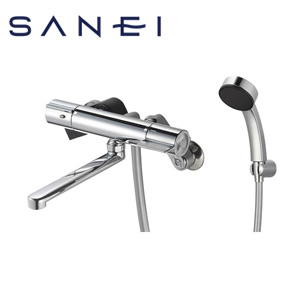 浴室用蛇口[壁][浴槽・洗い場兼用][サーモスタット付シャワーバス混合水栓][スパウト190mm][一般地]