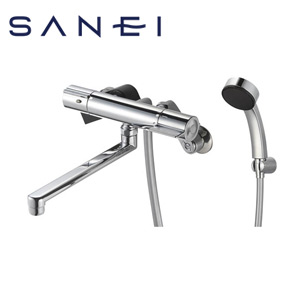 浴室用蛇口[壁][浴槽・洗い場兼用][サーモスタット付シャワーバス混合水栓][スパウト300mm][一般地]