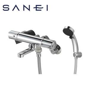浴室用蛇口[壁][浴槽・洗い場兼用][サーモスタット付シャワーバス混合水栓][スパウト190mm][一般地]