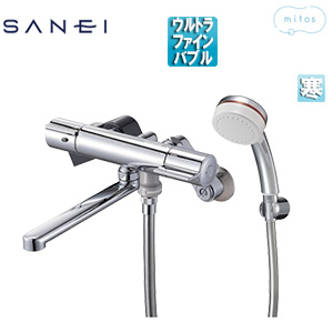 浴室用蛇口[壁][浴槽・洗い場兼用][サーモスタット付シャワーバス混合水栓][ウルトラファインバブル付][寒冷地]