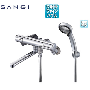 浴室用蛇口[壁][浴槽・洗い場兼用][サーモスタット付シャワーバス混合水栓][ウルトラファインバブル付][手元スイッチ][寒冷地]