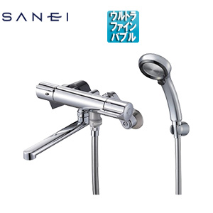 浴室用蛇口[壁][浴槽・洗い場兼用][サーモスタット付シャワーバス混合水栓][ウルトラファインバブル付][手元スイッチ][一般地]