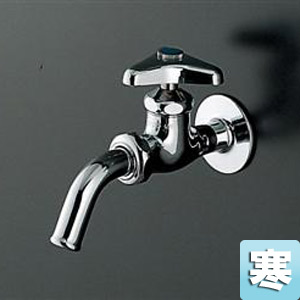 ユーティリティ用蛇口[壁][単水栓][13mm][横水栓][吐水口回転式][節水こま][寒冷地]
