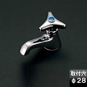 洗面用蛇口[台][単水栓][13mm][φ28][立水栓][節水こま][首長75mm][一般地・寒冷地共用]