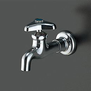 ユーティリティ用蛇口[壁][単水栓][13mm][横水栓][胴長][送り座付][一般地]