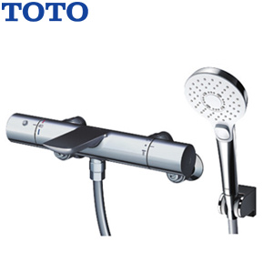 浴室用蛇口[壁][洗い場専用][サーモスタット付シャワーバス混合水栓][コンフォートウエーブクリックシャワー(めっき)][スパウト83mm][一般地]