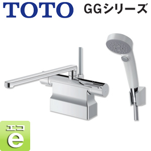 浴室用蛇口 GGシリーズ[台][サーモスタット混合水栓][取り替え兼用][コンフォートウエーブクリックシャワー(樹脂)][スパウト300mm][可変ピッチ式][一般地]
