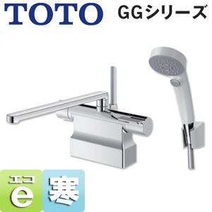 浴室用蛇口 GGシリーズ[台][サーモスタット混合水栓][取り替え兼用][コンフォートウエーブクリックシャワー(樹脂)][スパウト300mm][可変ピッチ式][寒冷地]