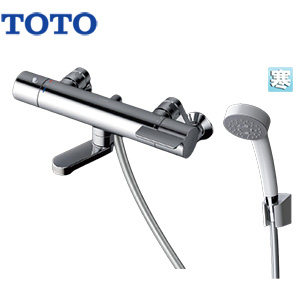 浴室用蛇口 GGシリーズ[壁][浴槽・洗い場兼用][サーモスタット付シャワーバス混合水栓][コンフォートウエーブシャワー(樹脂)][スパウト70mm][寒冷地]