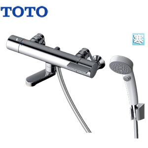 浴室用蛇口 GGシリーズ[壁][浴槽・洗い場兼用][サーモスタット付シャワーバス混合水栓][コンフォートウエーブクリックシャワー(樹脂)][スパウト70mm][寒冷地]