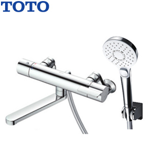 浴室用蛇口 GGシリーズ[壁][浴槽・洗い場兼用][サーモスタット付シャワーバス混合水栓][コンフォートウエーブクリックシャワー(めっき)][スパウト170mm][一般地]