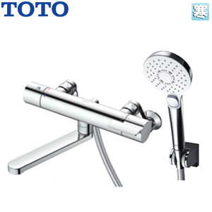 浴室用蛇口 GGシリーズ[壁][浴槽・洗い場兼用][サーモスタット付シャワーバス混合水栓][コンフォートウエーブクリックシャワー(めっき)][スパウト170mm][寒冷地]