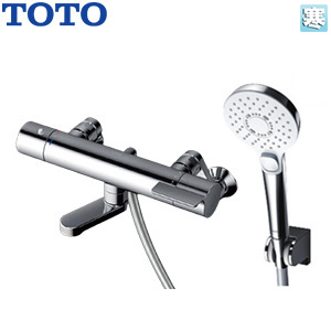 浴室用蛇口 GGシリーズ[壁][洗い場専用][サーモスタット付シャワーバス混合水栓][コンフォートウエーブクリックシャワー(めっき)][スパウト70mm][寒冷地]