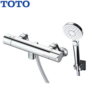 浴室用蛇口 GGシリーズ[壁][洗い場専用][サーモスタット付シャワーバス混合水栓][コンフォートウエーブクリックシャワー(めっき)][一般地]