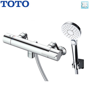 浴室用蛇口 GGシリーズ[壁][洗い場専用][サーモスタット付シャワーバス混合水栓][コンフォートウエーブクリックシャワー(めっき)][寒冷地]