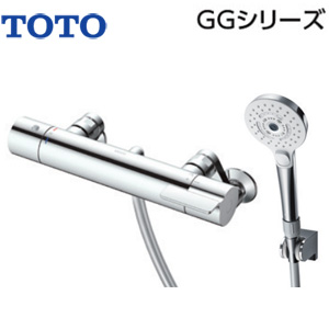 浴室用蛇口 GGシリーズ[壁][シャワー専用][サーモスタット混合水栓][コンフォートウエーブ3モードミスト(めっき)][スパウトなし][一般地]