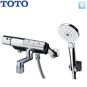 浴室用蛇口[壁][洗い場専用][サーモスタット付シャワーバス混合水栓][タッチスイッチ水栓][コンフォートウエーブ3モードシャワー(めっき)][スパウト70mm][寒冷地]