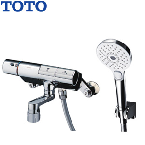 浴室用蛇口[壁][洗い場専用][サーモスタット付シャワーバス混合水栓][タッチスイッチ水栓][コンフォートウエーブ3モードシャワー(めっき)][スパウト70mm][一般地]