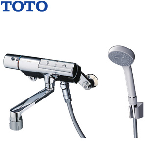 浴室用蛇口[壁][洗い場専用][サーモスタット付シャワーバス混合水栓][タッチスイッチ水栓][コンフォートウエーブシャワー(樹脂)][スパウト170mm][一般地]
