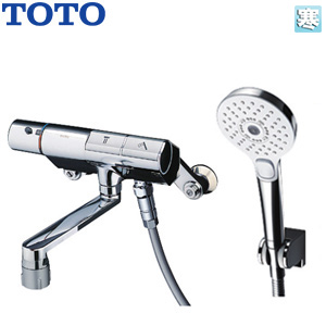 浴室用蛇口[壁][洗い場専用][サーモスタット付シャワーバス混合水栓][タッチスイッチ水栓][コンフォートウエーブ3モードシャワー(めっき)][スパウト170mm][寒冷地]