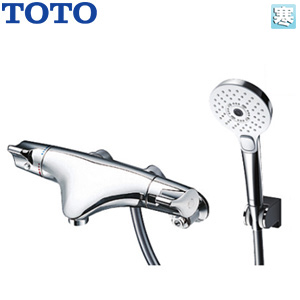 浴室用蛇口 ニューウエーブシリーズ[壁][洗い場専用][サーモスタット付シャワーバス混合水栓][コンフォートウエーブ3モードシャワー(めっき)][スパウト57mm][寒冷地]