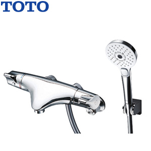 浴室用蛇口 ニューウエーブシリーズ[壁][洗い場専用][サーモスタット付シャワーバス混合水栓][コンフォートウエーブ3モードシャワー(めっき)][スパウト57mm][一般地]