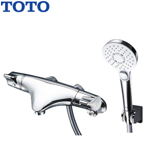 浴室用蛇口 ニューウエーブシリーズ[壁][洗い場専用][サーモスタット付シャワーバス混合水栓][コンフォートウエーブクリックシャワー(めっき)][スパウト57mm][一般地]