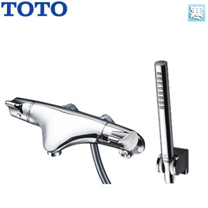 浴室用蛇口 ニューウエーブシリーズ[壁][洗い場専用][サーモスタット付シャワーバス混合水栓][コンフォートウエーブシャワー(メタル)][シリンダー形][スパウト57mm][寒冷地]