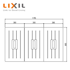 ふろふた[組みふた][3枚組][690mm×390mm][アイボリー][ポリエック用][ポリエックBL認定品][浴槽部材]