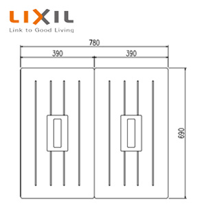 ふろふた[組みふた][2枚組][690mm×390mm][アイボリー][ポリエックBL認定品][浴槽部材]