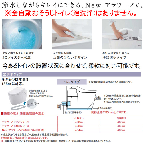 XCH30A9ZWS｜パナソニック｜タンクレストイレ NewアラウーノV[専用 
