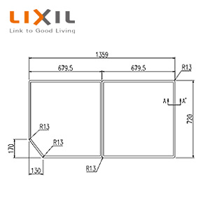 ふろふた[組みふた][2枚組][720mm×680mm][ホワイト][グランザシリーズ用][浴槽部材]