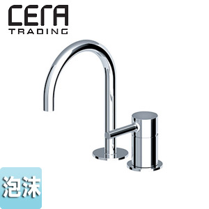 洗面用蛇口[ズケッティ社][パン][台][組み合わせ混合水栓][泡沫][引棒なし][クロム][一般地]